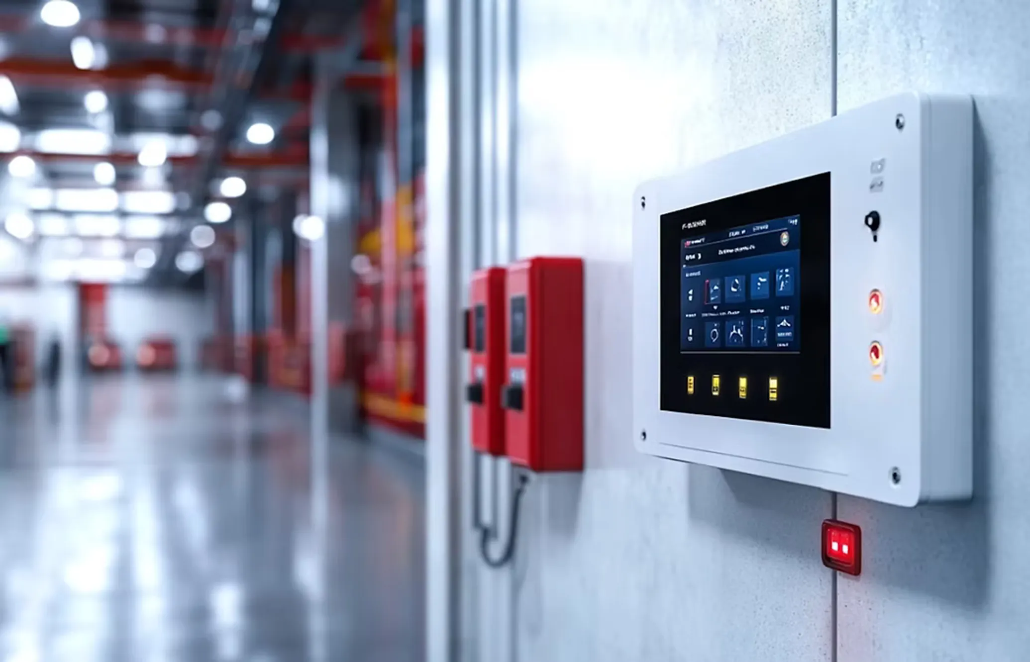 Modern logistics warehouse with advanced automation